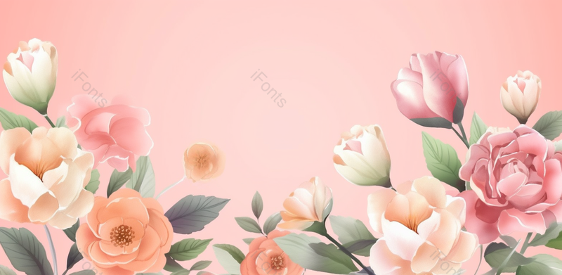 黄色月季花母亲节唯美手绘背景,插画/手绘图,插画/手绘图库,插画/手绘图下载,插画/手绘